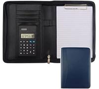 A5 Business Padfolio Folder avec Fermeture éclair Conférence Réunion Dossier Exécutif Organisateur De Documents Juridiques avec Poches A5 Bloc-Notes pour Hommes Femmes, Blue