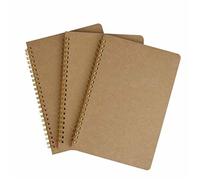 A5 Cahier à Spirale, Blocs Notes Spirales en Couverture Kraft Doté Ligné Bloc Note Carnet Pour Dessin Notes ,50 Feuilles (3pcs)