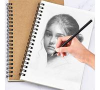 A5 Carnet de Croquis 2pcs, 120g Cahier de Dessin à Reliure Spirale, 100 Pages Cahier Sketchbook, Couverture Kraft Carnet de Croquis en Papier Vierge pour Enfants Adultes Peinture Paysage Aquarelle