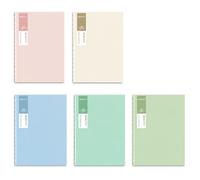 A5 Composition Notebooks, 36 Sheets/72 Pages Each, Pack of 5, Light Color | 140 x 205 mm, papier ligné ligné, pages beiges respectueuses des yeux, cahiers d'exercices pour l'école, les devoirs