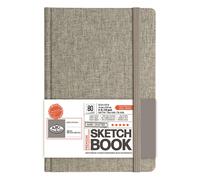 A5 Croquis Livre Gris Tissu Rigide Coque Arrière Artiste 120gsm Dessin Papier