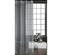 A5 Home Collections Amanda Mailles avec Oeillets-1 pièce. Semi-Transparent Rideau, Draperies, Décorations d'intérieur de Fenêtre de Salon, Chambre, Cuisine, Tissu, Gris, 140x250 cm