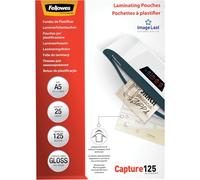 A5 Laminator Pouch,125 Microns,25 Sheets,A5 Laminator,ImageLast Technology,Glossy Finish,High Quality,Photos,Posters,Crafts,Capture 125
