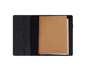 A5 Leather Notebook Cover,with Elastic Band,Refillable Vintage PU Journal | Handmade Notebook Cover with Card Slots, Pen Loop, Multiple Pockets,for Work, Study & Travel