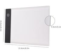 A5 LED Light Pad Tracer 3mm Ultra-Thin Drawing Board Copyboard Stepless Dimming USB Powered for Artist Animation Designing Sketching Calligraphy Diamond Jewel Paint Supplies