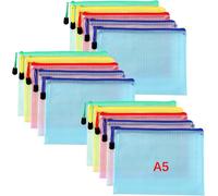 A5 Plastic Pouch,15 X Zip Pouches,Pvc Mesh Zipper Storage Pouch,Storage Wallet,Small Items For Storing Papers,Cosmetics,Travel Accessories Etc