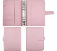 A5 PU Leather,Multifunction Briefcase 6 Rings Binding,Portfolio,for School,Home,Office,Colour: Pink