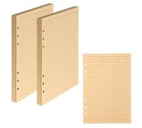 A5 Recharges 160 Feuilles 6 Trous en Papier Kraft Ligné, Feuillets Mobiles Vierge 100g Pour Carnet de Notes, 14,2x20,9cm