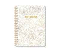 A5 Spiral Notebook, 8.3 x 5.5 In, Lined Notebook for Office School, Flowers | 60 feuilles de papier 80 g/m², reliure à double fil, 21 x 14 cm, carnet ligné pour bureau, école, étudiants