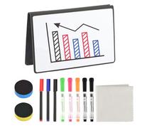 A5 Tableau Blanc Effacable Portable, Petits Tableaux Blancs, Effaceur Tableau Blanc Double Face Effaçable à Sec Bloc-notes pour Message Notes de Bureau école, avec Stylos et Gommes