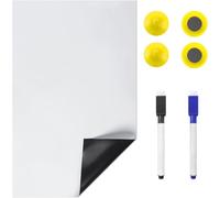 A5 Tableau Blanc Magnetique, Tableau Magnetique Frigo Effaçable à Sec Tableau Blanc Effacable Réutilisable avec 2 Stylos Marqueurs Et 4 Aimant pour Planning Semaine Réfrigérateur Cuisine Liste Mémo