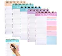 A5 To Do List, 5 Paquets Planificateur Journalier Non Daté, 150 Feuilles A5 Paper Daily Planner avec Liste TO-DO, Carnet à Spirale Agendas Hebdomadaires Carnet de Notes pour Bureau et Ecole