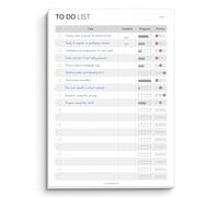 A5 To Do List Notepad - Undated Daily Task Planner Pad with Priority, Progress Tracker & Deadlines - Minimalist Productivity Planner Deskpad - 120gsm Premium Paper - 50 Sheet Checklist Notepad