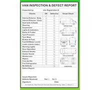 A5 Van Inspection & Defect Check List Report Book - 50 Sheets: 20-Point Daily Walkaround Log for HGV, PSV & Commercial Drivers