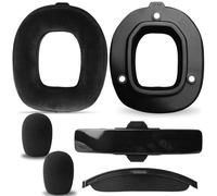 A50 Gen 4 Mod Kit, Coussinets d'oreille, Remplacement de Bandeau et Mousse de Microphone, Compatible avec Casque Astro A50 Gen 4, Extra Epaisseur, Coussinets en Velours - Noir
