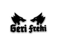 #A5564 Sticker Geri and Freki Odin Loup Viking Dieu Loup 10 x 9 cm