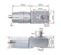 A58SW-555 Geared DC electronic starter Worm Gearbox 12-470RPM 12V-24V High Torque D Shaft Reversed Self-Lock For DIY IINKUEYK(27RPM,24V Single Motor)