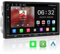 A5L 2+32Gb Android Autoradio 2 Din, 7"" Écran Tactile Autoradio Car Play Voiture, Android Auto &Carplay Sans Fil, Connexion Wifi/Bluetooth/Usb, Mirrorlink, Suivi Gps, Dspfm/Rds Radio