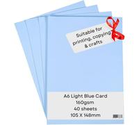 A6 Blue Printer Card - 160Gsm 40 Sheets - Coloured Card - For Making, Printing, Copying.