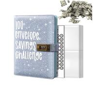 A6 Organisateur de planificateur budgétaire - 100 ENELLOPE Money Challenge Book, Savings Tracking Binder | Easy Finance Management Cash Notebook, Portable Bill Tracker Journal avec une définition d'ob