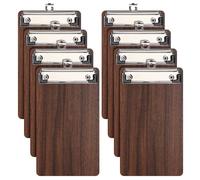 A6 Porte Blocs en Bois, 8 Pièces Mini Porte-Bloc avec Pince,Planchettes à Pince Porte-Formulaires Clipboard