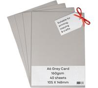 A6 Printer Card Grey 160Gsm 40 Sheets Coloured Card For Making, Printing, Copying.