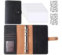 A6 PU cuir Budget classeur cahier enveloppes d'argent système ensemble poches SSaving Bill organisateur pour Bureau Maison(Color1)