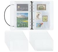 A6 Reliure à Anneaux, 21 Sacs à Reliure A6 Sont Fait de Plastique Durable et Reliures à 6 Anneaux Convient aux Factures de Stockage en Espèces et Papeterie, Sacs à Feuilles Mobiles (Transparent)