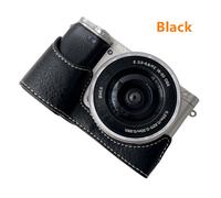 A6000 A6100 A6300 A6400 PU demi-Base sac corps housse coque de protection pour Sony ILCE-6000 ILCE-6100 ILCE-6300 appareil photo - Type Black