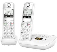 A695A Duo - 2 Téléphones Dect Sans Fil Avec Répondeur - Écran À Haut Contraste - Excellente Qualité Audio - Profils Sonores Réglables - Fonction Mains Libres, Protection Des Appels, Blanc