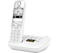 A695A - Téléphone Dect Sans Fil Avec Répondeur - Grand Écran À Haut Contraste - Qualité Audio Exceptionnelle - Profils Sonores Réglables - Fonction Mains Libres - Protection D'Appels, Blanc