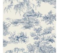 Grandeco Papier peint lisse Motif arbres Bleu