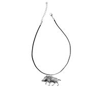 A71 Collier avec pendentif en étain Sanglier Noir 45,7 cm