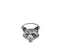 A72 Bague pour femme en étain anglais Tête de renard 2 Bague réglable faite à la main à Sheffield