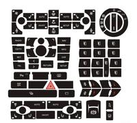 A8 D3 AC Kit de réparation de bouton de tableau de bord, autocollant noir avec caractères blancs pour panneaux de commande climatiques usés et boutons de 2002 à 2009