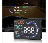 A8 Universal 5.5 Inch Car HUD Head Up Display OBDII Speed Alert Fuel Consumption Autoobile Alarm System Black