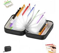 A8 Waterproof Pill Pouch Set, Weekly Pill Organizer with 14 Color-Coded Bags, Reusable Travel Case, Portable Medication Storage for Vitamins and Supplements (Black)