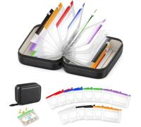 A8 Waterproof Pill Pouch Set,Weekly Pill Organizer with 14 Color Coded Medicine Pouches,Reusable Travel Medicine Organizer,Portable Binder Design Zippered Pill Storage for Fish Oils,Vitamins (Black)
