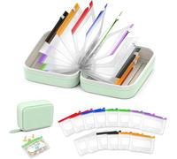 A8 Waterproof Pill Pouch Set,Weekly Pill Organizer with 14 Color Coded Medicine Pouches,Reusable Travel Medicine Organizer,Portable Binder Design Zippered Pill Storage for Fish Oils,Vitamins (Green)