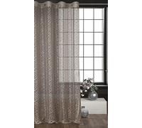 A9 Home Collections Amanda Mailles avec Oeillets-1 pièce. Semi-Transparent Rideau, Draperies, Décorations d'intérieur de Fenêtre de Salon, Chambre, Cuisine, Polyester, Beige, 140x250 cm