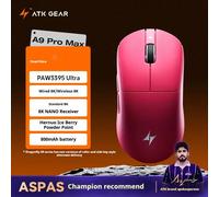 (A9 Pro pink) ATK A9 souris de jeu Ultra sans fil Tri Mode 8K 53g léger A9/A9 S 9 Plus/A9 Pro souris de jeu e-sports PC cadeau personnalisé