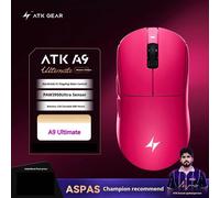 (A9 Ultimate Pink) NEW ATK A9 Ultimate Wireless Mouse Master Edition PAW3950UItra 53gUltra Lightweight Ergonomic Game E-sports PC Custom Accessory