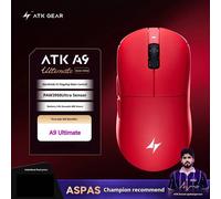 (A9 Ultimate Red) NEW ATK A9 Ultimate Wireless Mouse Master Edition PAW3950UItra 53gUltra Lightweight Ergonomic Game E-sports PC Custom Accessory