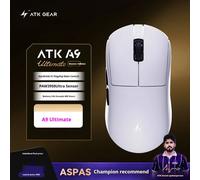 (A9 Ultimate White) NEW ATK A9 Ultimate Wireless Mouse Master Edition PAW3950UItra 53gUltra Lightweight Ergonomic Game E-sports PC Custom Accessory