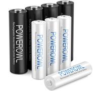 AA AAA Rechargeable Batteries,Pre-Charged High Capacity 2800mAh and 1000mAh 1.2V NiMH,Low Self-Discharge,Pack of 8