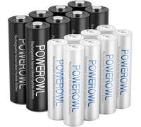 AA AAA Rechargeable Batteries,Pre-Charged High Capacity 2800mAh and 1000mAh 1.2V NiMH,Low Self-Discharge,Pack of 16 (8AA+8AAA)