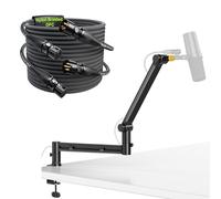 AA AUDIO ACCESSORY Bras de micro profil bas et Cables XLR 6m (2 pièces)