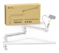 AA AUDIO ACCESSORY Bras de perche à profil bas (conçu pour micro lourd), capacité de charge de 3 kg, structure de verrouillage de vitesse qui ne s'affaisse pas, support de microphone en métal pour