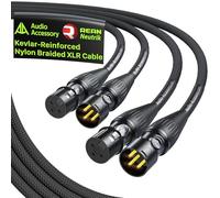 AA AUDIO ACCESSORY Cables XLR 2m (2 pièces), connecteurs plaqués or de la sous-marque Rean-Neutrik, câble microphonique à tresse en nylon renforcé Kevlar, XLR blindé OFC, compatible avec Shure