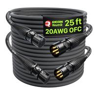 AA AUDIO ACCESSORY Lot de 2 câbles XLR de 7,6 m, cordon de micro double | Neutrik REAN Câble de microphone équilibré et silencieux en nylon tressé renforcé Kevlar pour microphone Shure